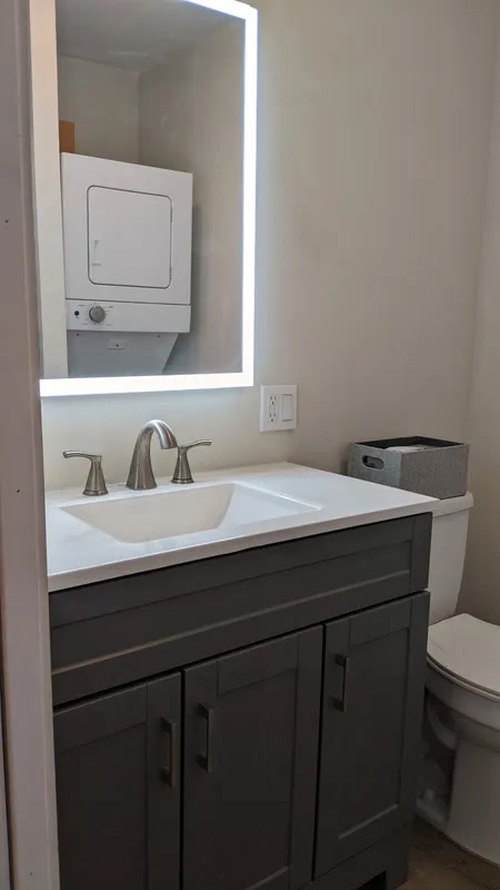 Completed ADU bathroom with in-unit laundry in Ventura County