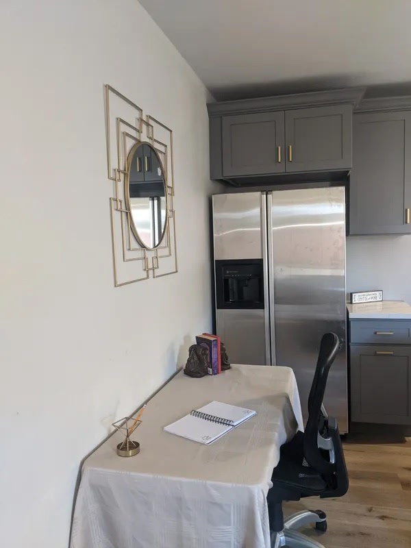 Home office corner inside a completed ADU in Ventura County