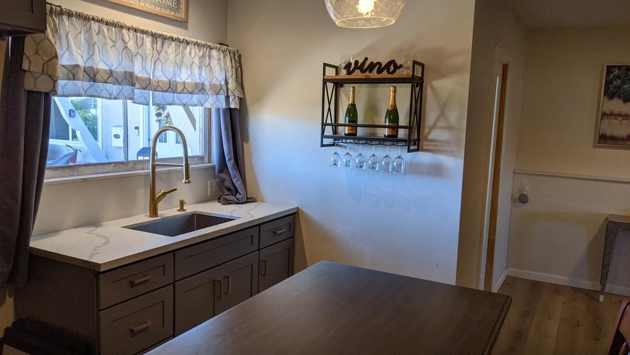 Completed ADU kitchen and dining area in Ventura County
